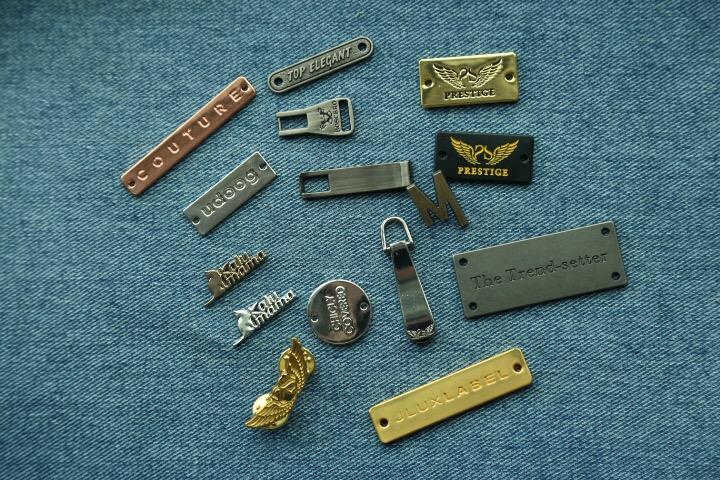 custom metal label zinc alloy plate zipper puller