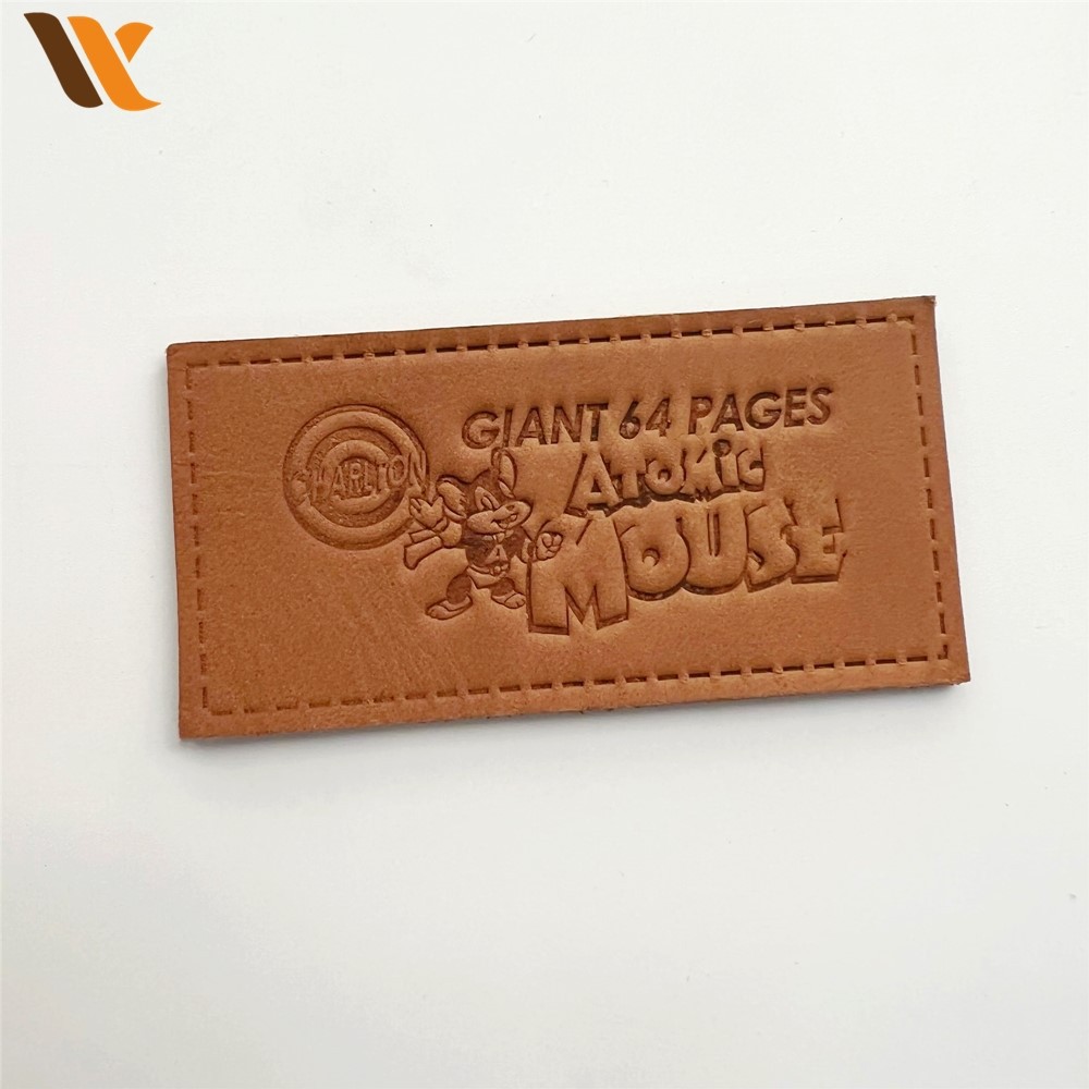 Customized Cartoon Logo Genuine Leather Label 3