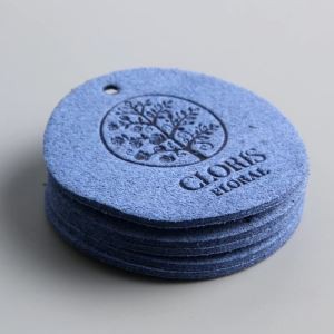 Adat Debossed Label kulit Microfiber Suede Logo