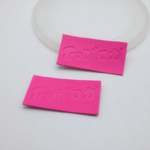 Custom Pink Color Embossed Patch Kulit