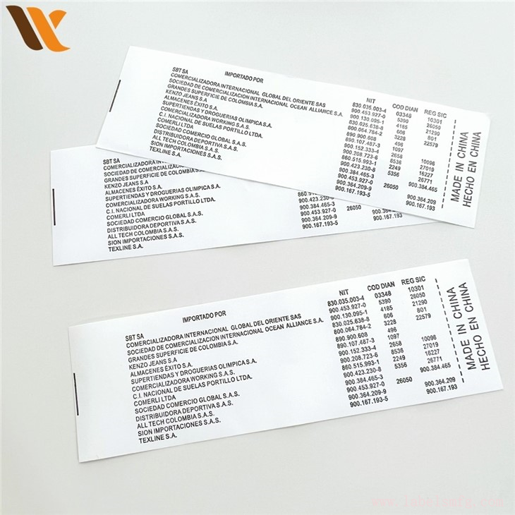 Brand Clothing Tag Wash Care Printied Label