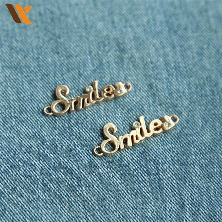 Custom Clothing Logo Rhinestone Metal Tag