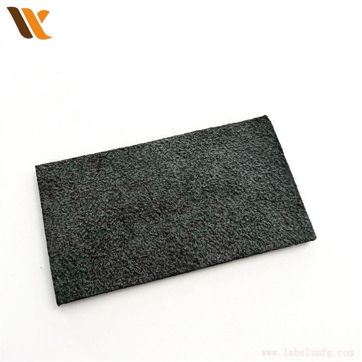 Custom Engrave Logo Black Leather Patch