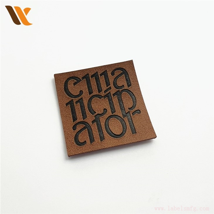 Embossed Logo Heat Press Leather Tag Label