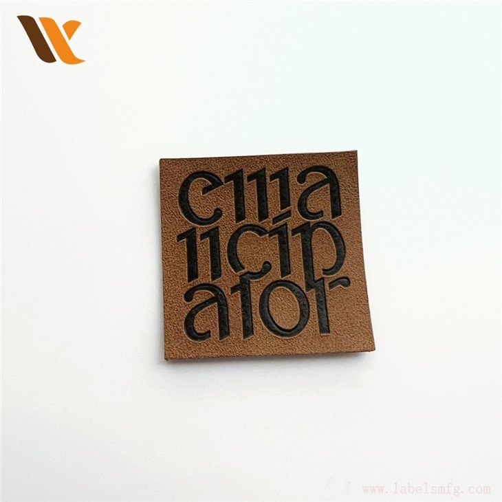 Embossed Logo Heat Press Leather Tag Label