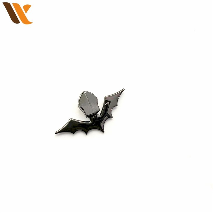 Gloss Black Bat-Shaped Zipper Puller
